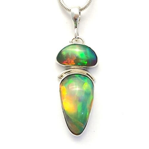 sterling silver bale Oregon Opal pendant jewelry Natural stone necklace