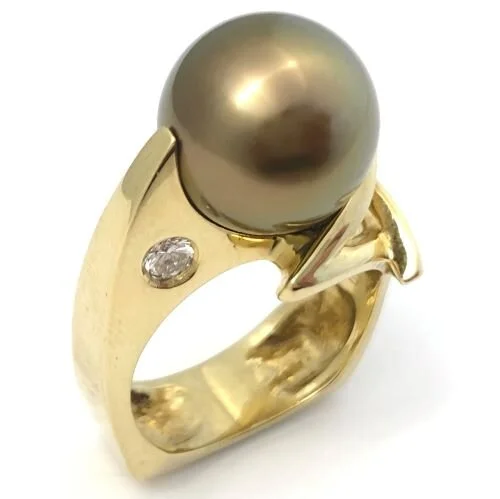 18k Chocolate Tahitian Pearl Ring