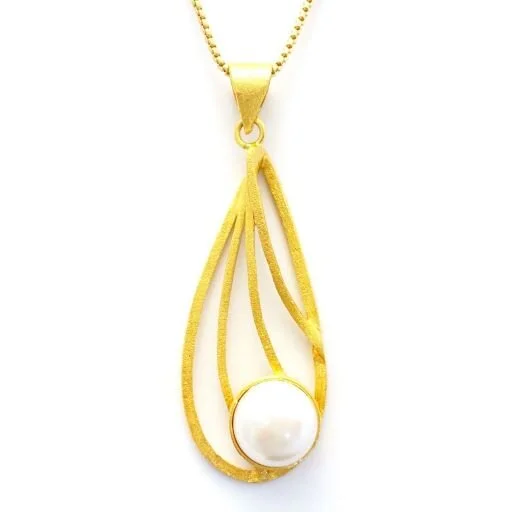 Swoop Vermeil Pearl Pendant
