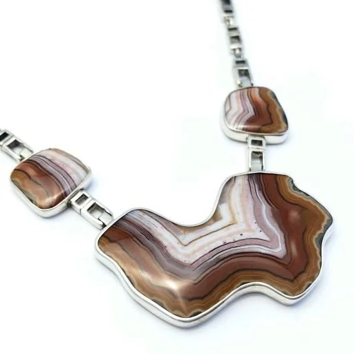 .925 Montana Dryhead Agate Necklace