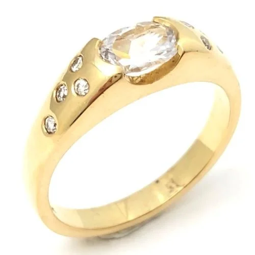 14k White Sapphire & Diamond Ring