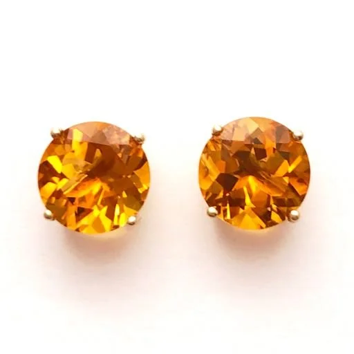 14k Citrine 8mm Earrings