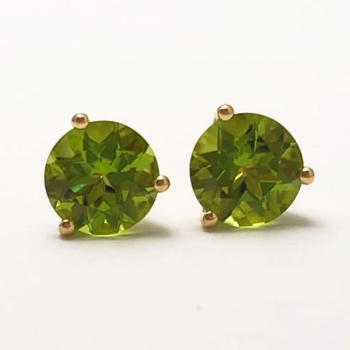 14k Peridot 7mm Earrings