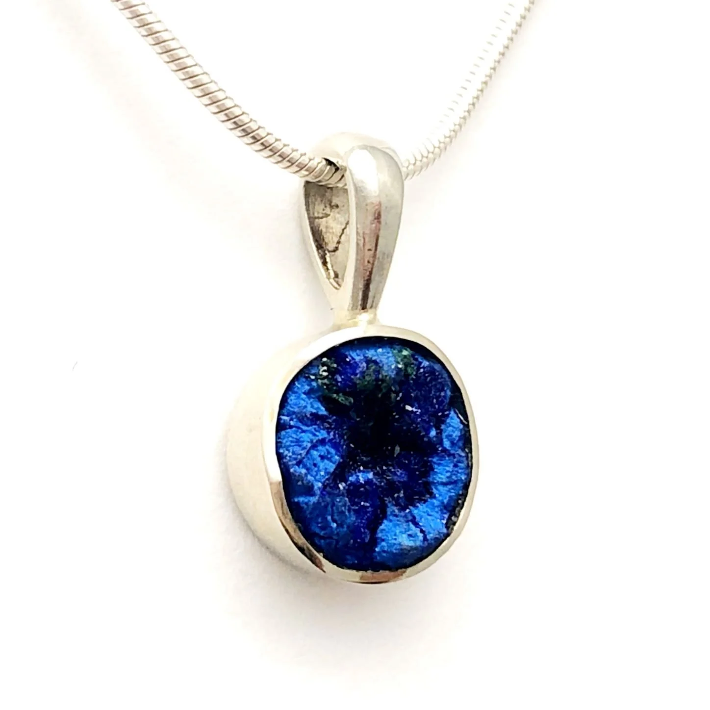 14k Tiny Blueberry Azurite Pendant 