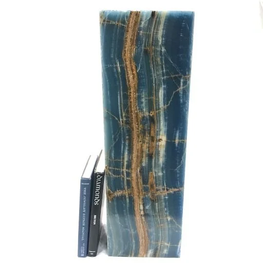 Argentina Blue Alabaster Pedestal Lamp