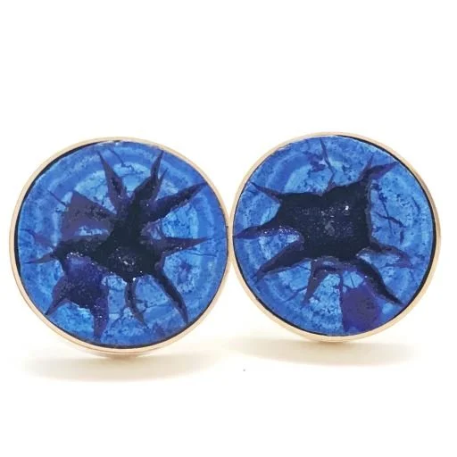 14k Blueberry Azurite Earrings