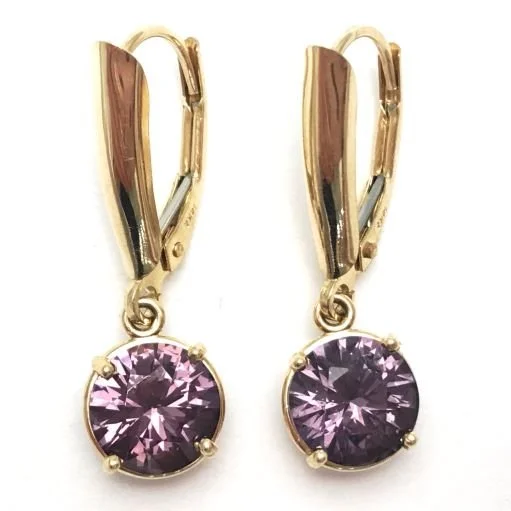 14k Spinel 7mm Leverback Earrings