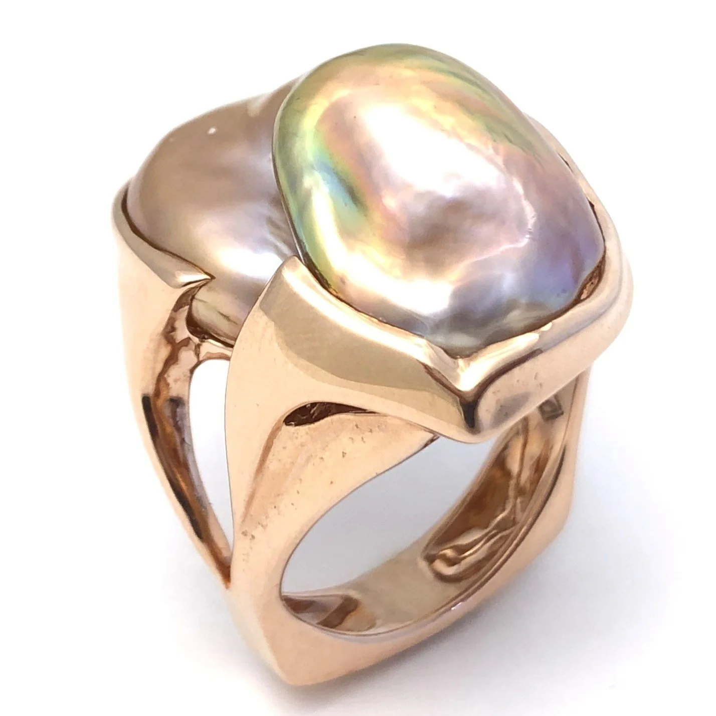 14kr Freshwater Metallic Pearl Ring