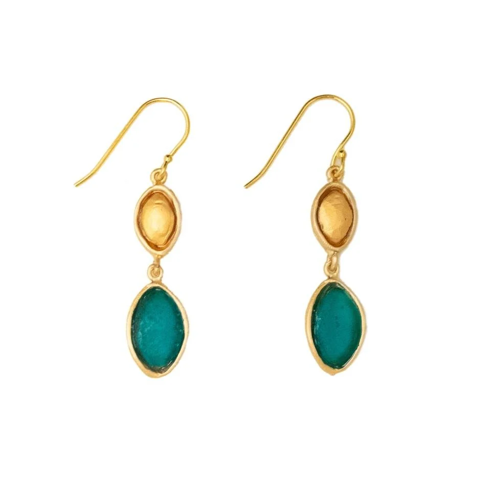 Michael Vinent Michaud Peacock Dangle Earrings