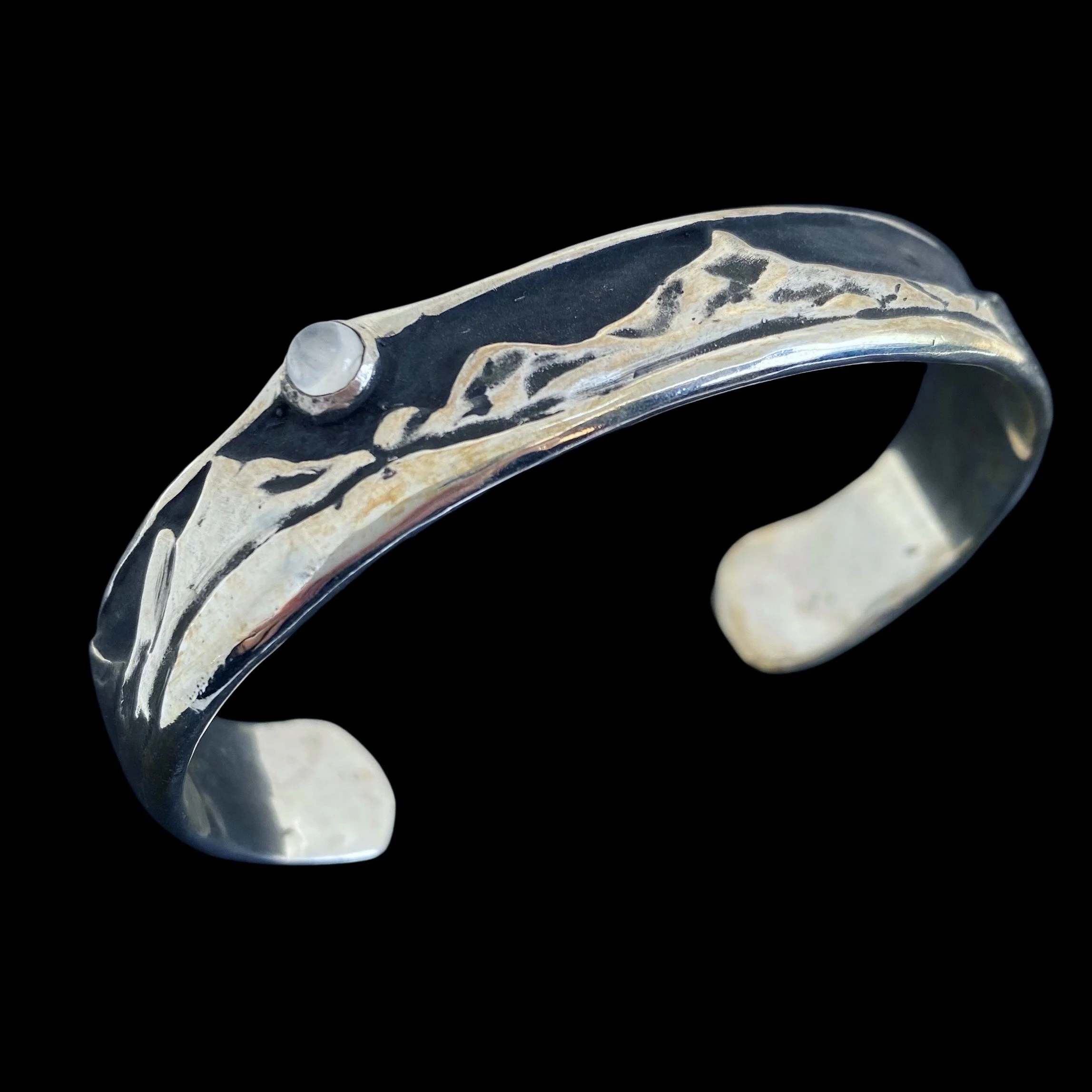 Scharf Family Cascade Mountains with Moonstone Small Cuff Bracelet
