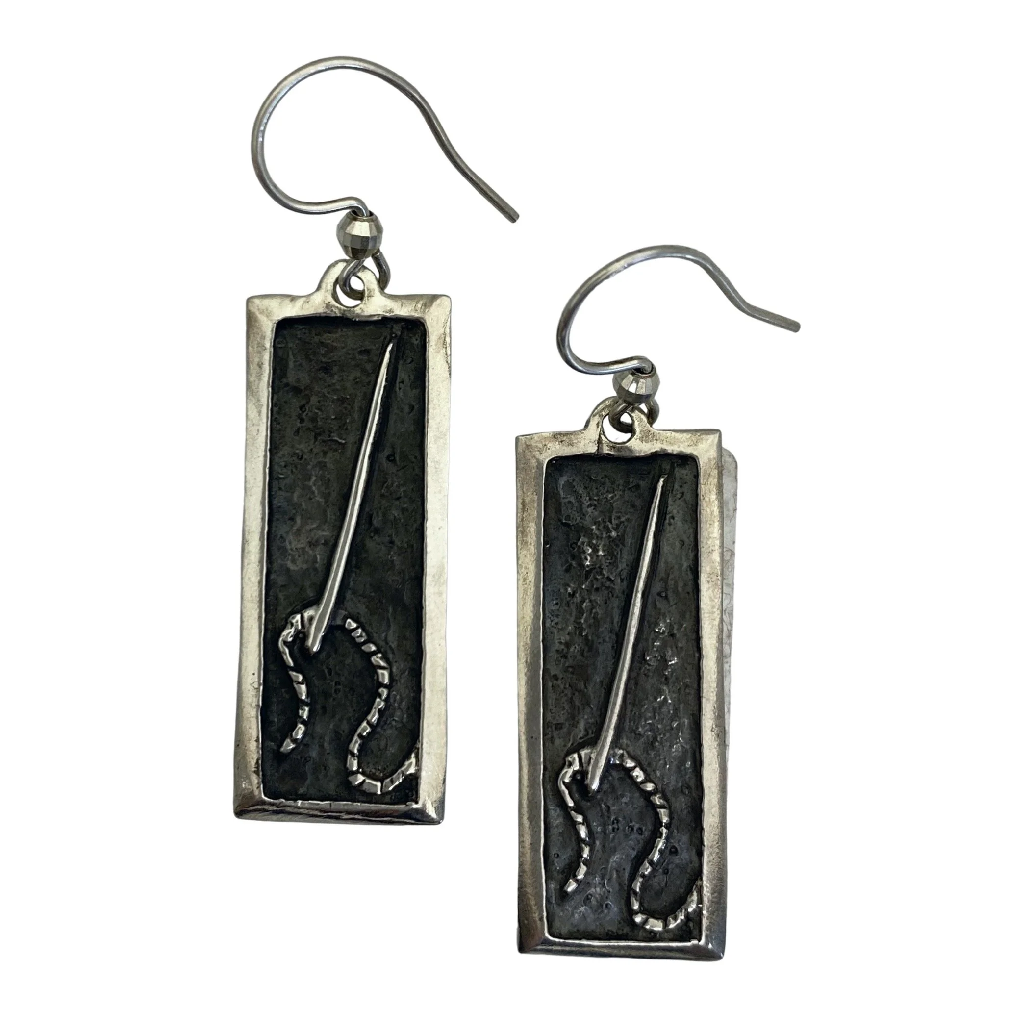 William Belli .925 Quilters "Needle and Thread" Earrings
