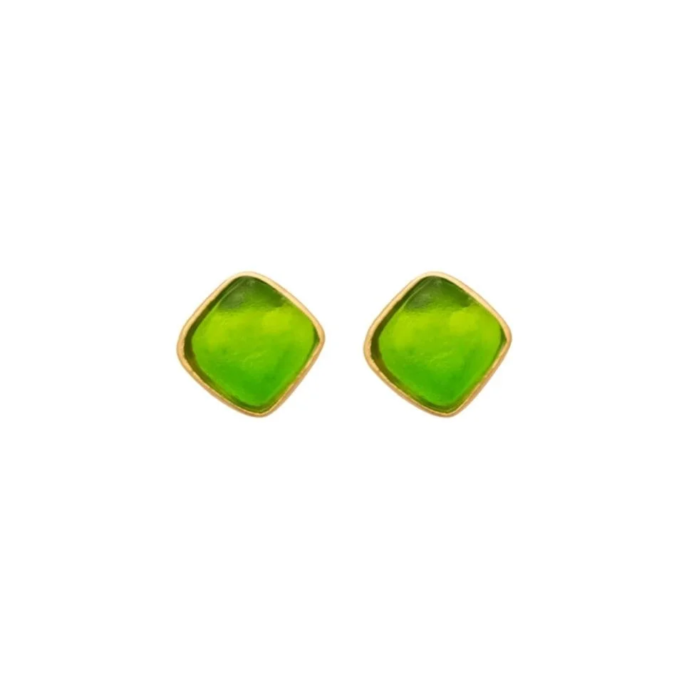 Michael Vincent Michaud Green Diamond Bubble Post Earrings