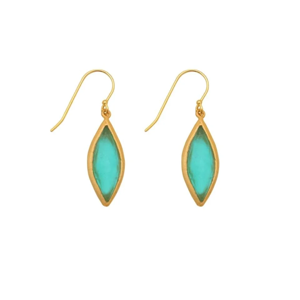 Michael Vincent Michaud Blue Marquise Dangle Earrings