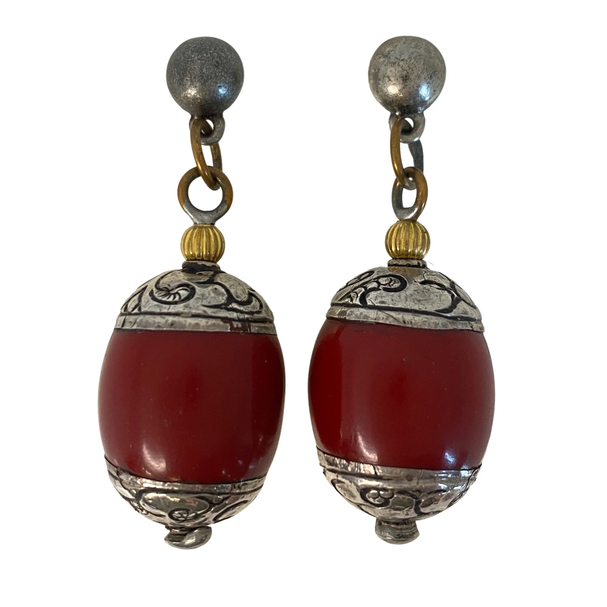 Masha Archer Cherry Red Resin Earrings