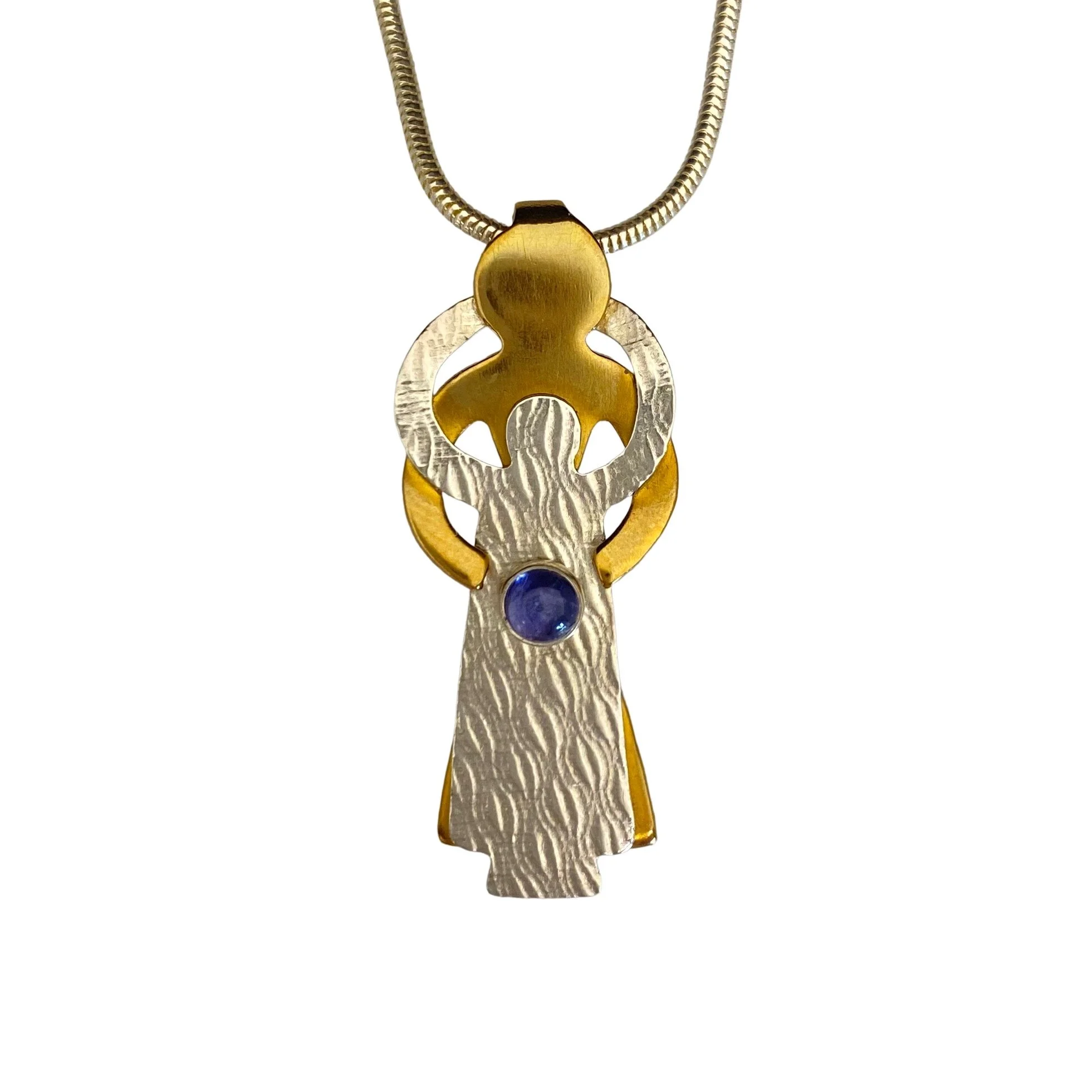 Josepha Weiss "Embrace" Mother and Daughter Amethyst Pendant