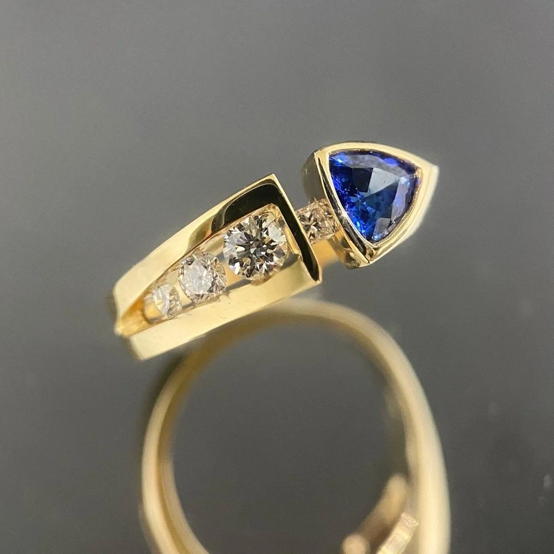 14k Sapphire and Diamond Ring