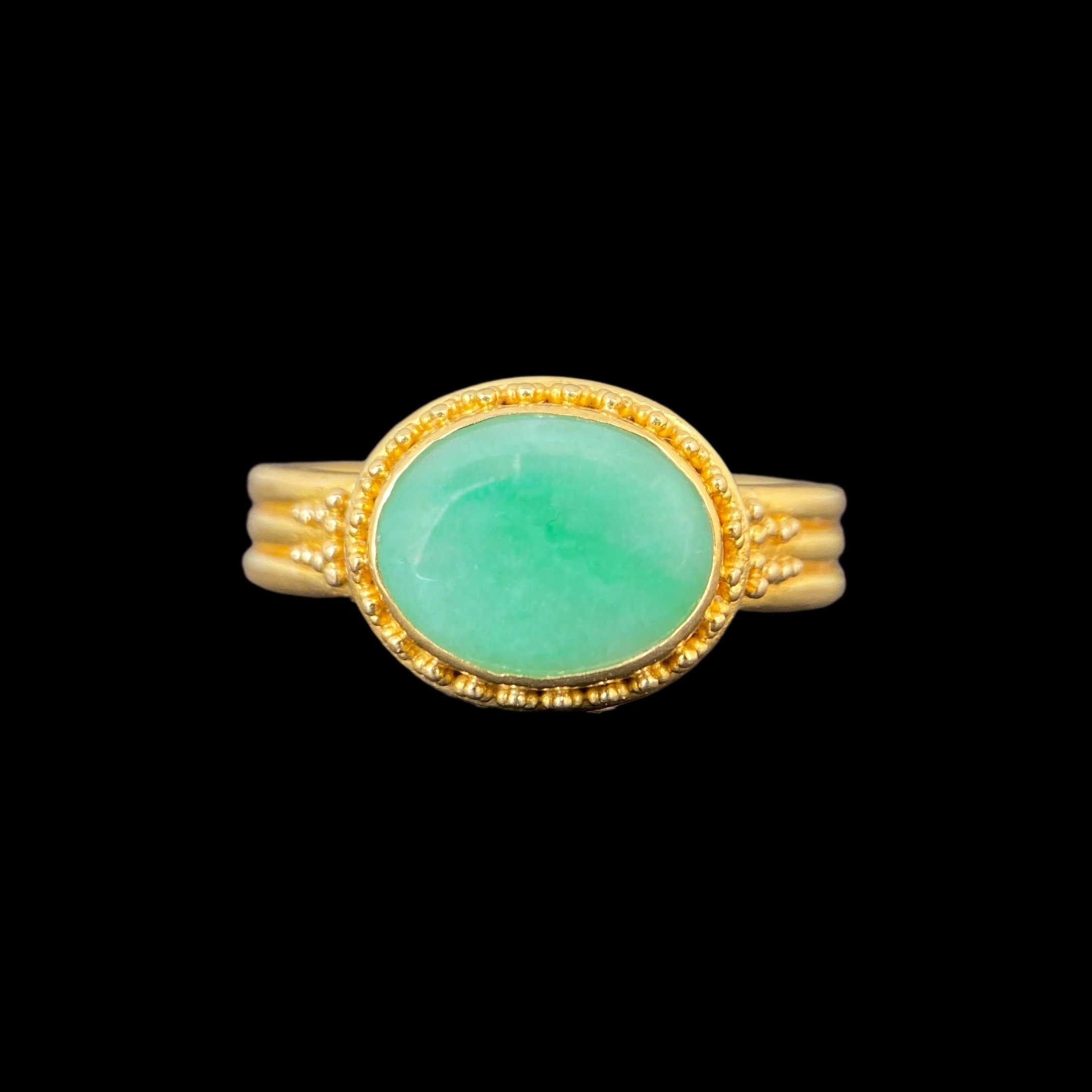 Jack Shargel 20k | 22k Green Jade Ring
