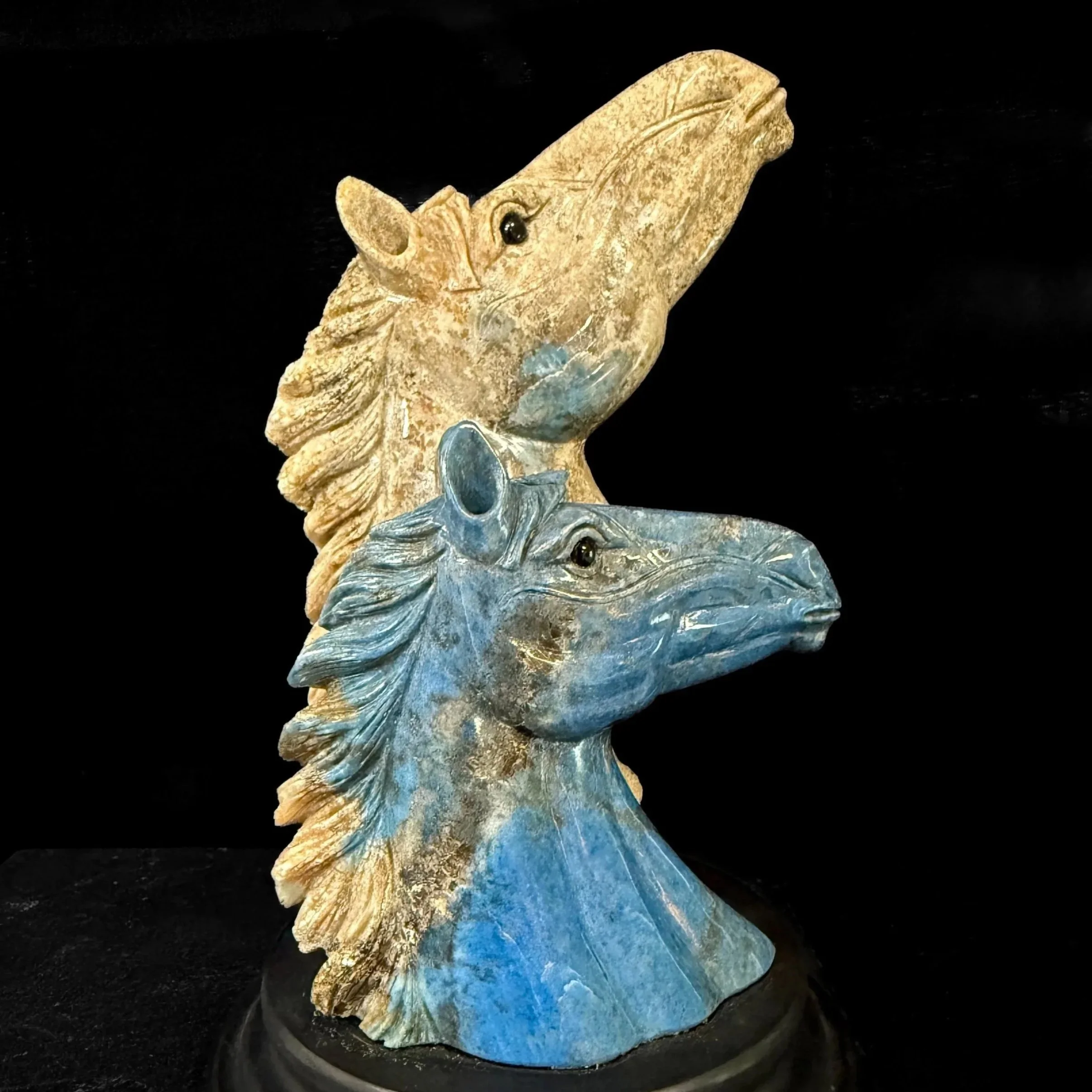 Lapis Lazuli Horse and Foal Carving