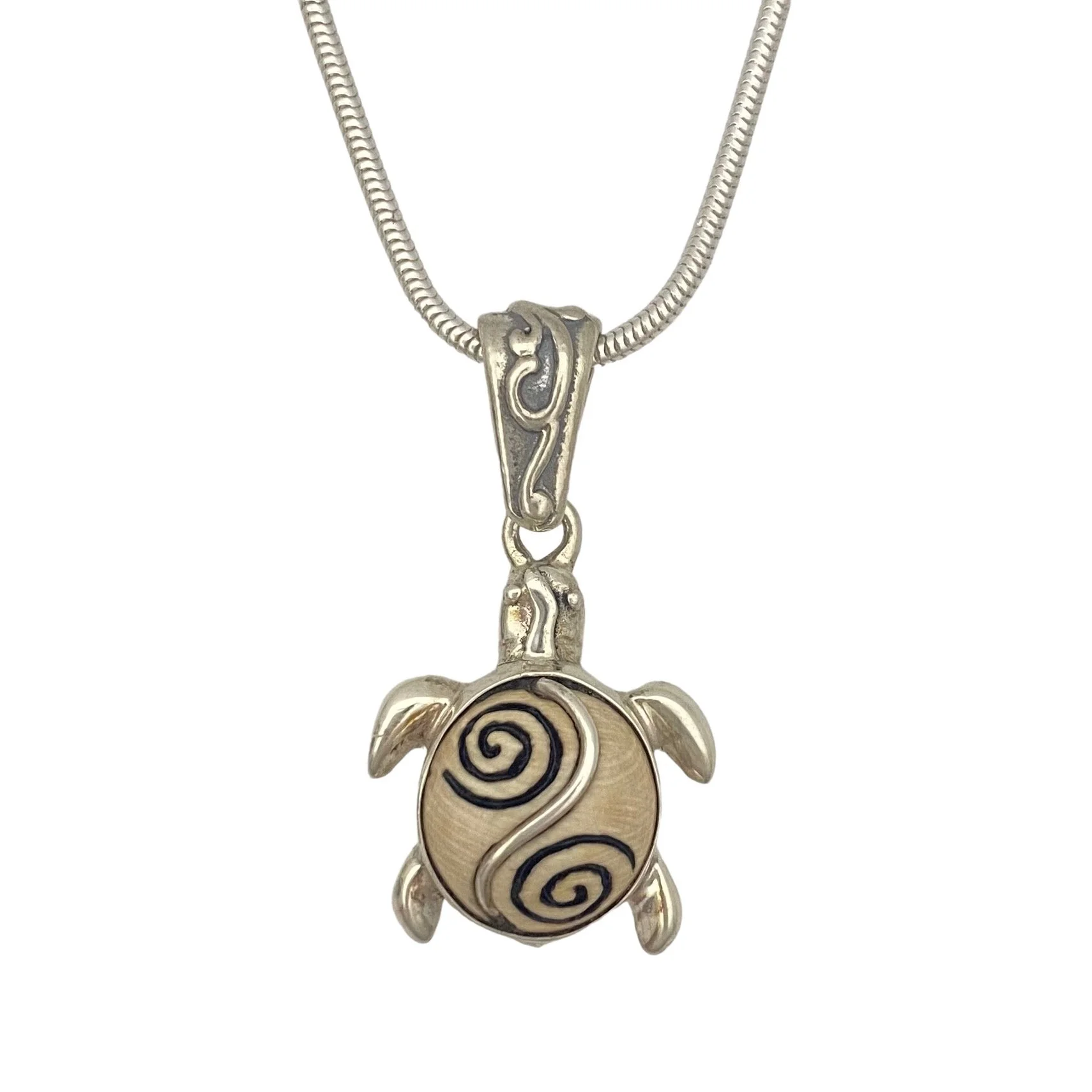 Jenny Byrne Turtle Pendant w/ Decorative Bail