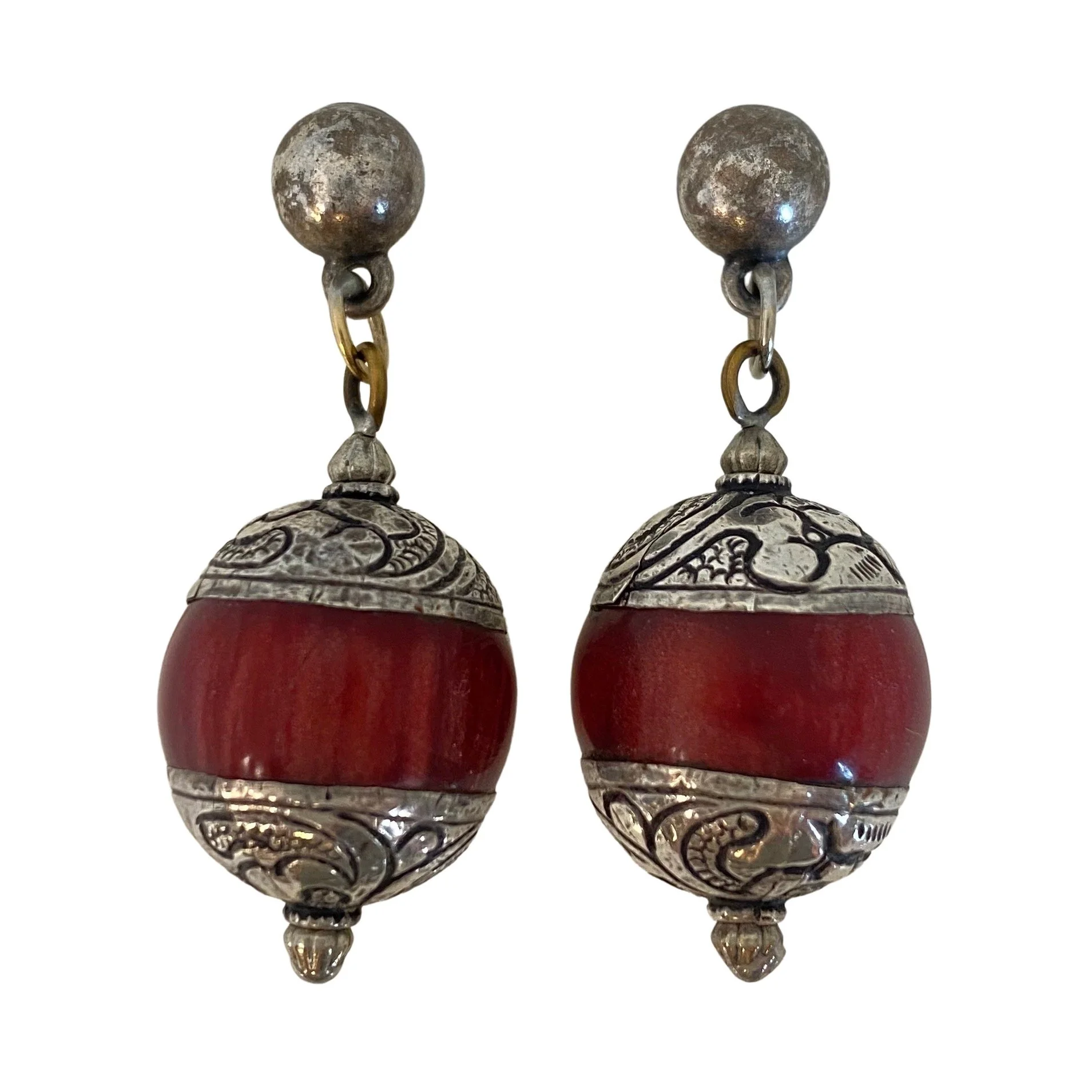 Masha Archer Cherry Red Resin Earrings