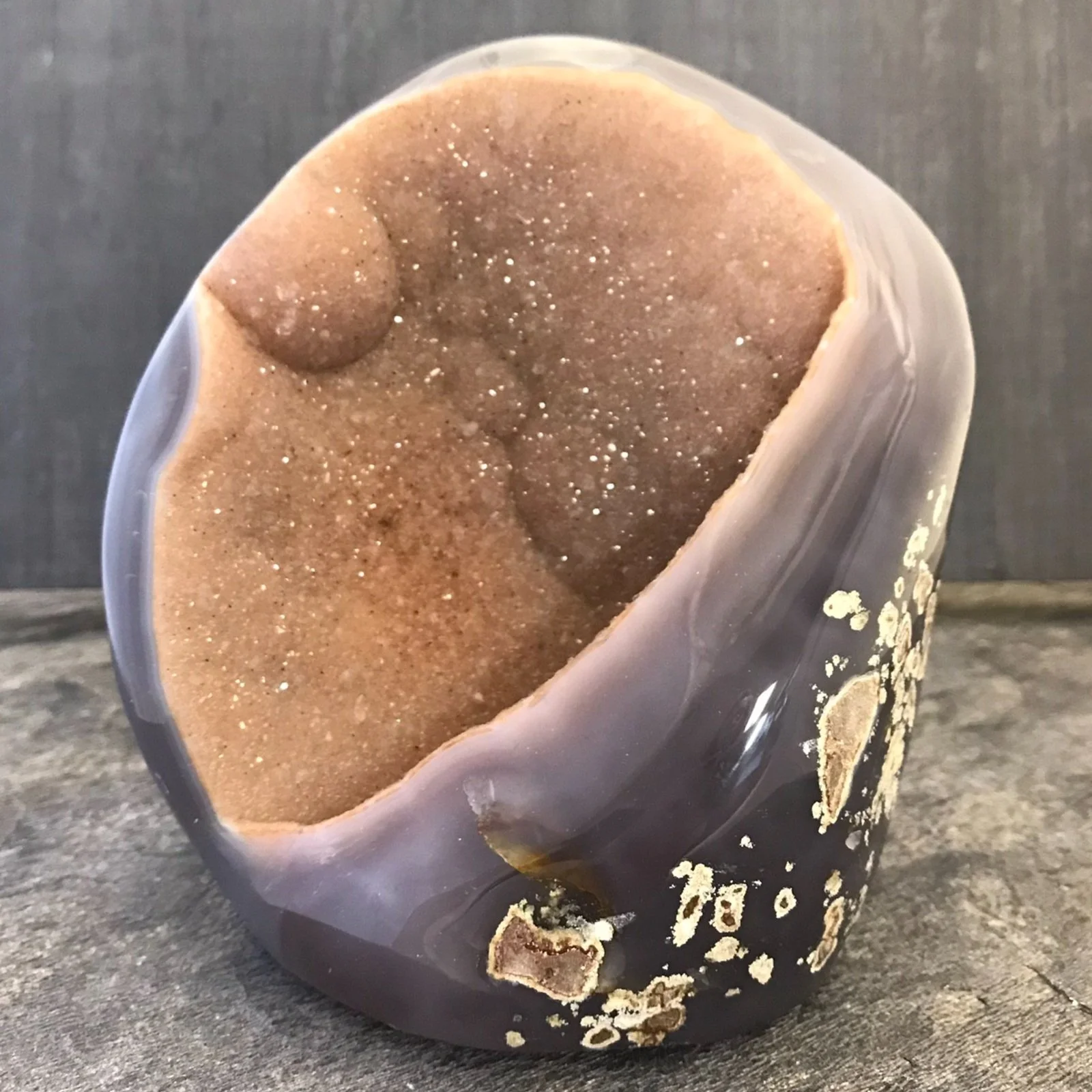 Agate Standup with Drusy Interior (Brazil)