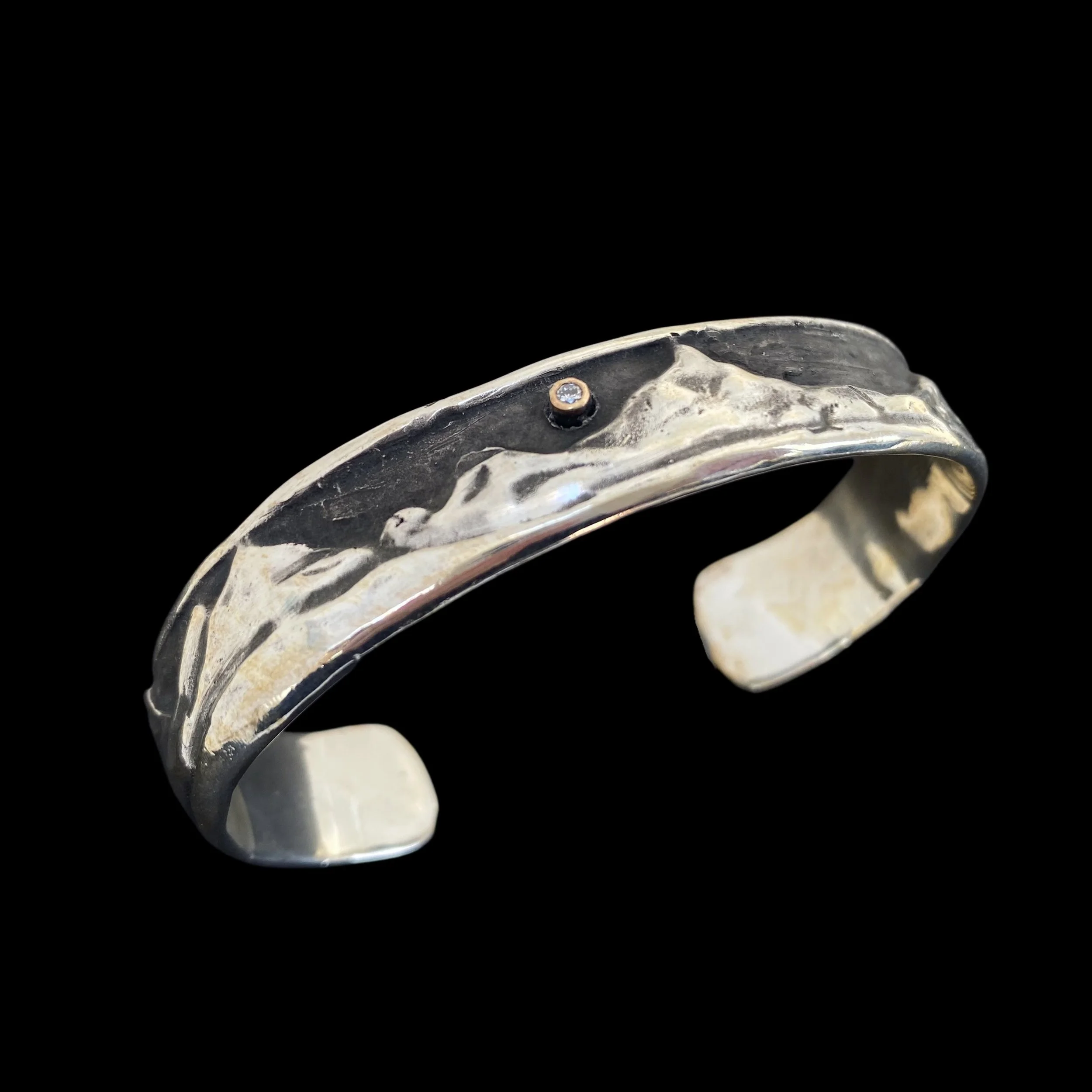 Scharf Family Cascade Mountains with Diamond Cuff Bracelet