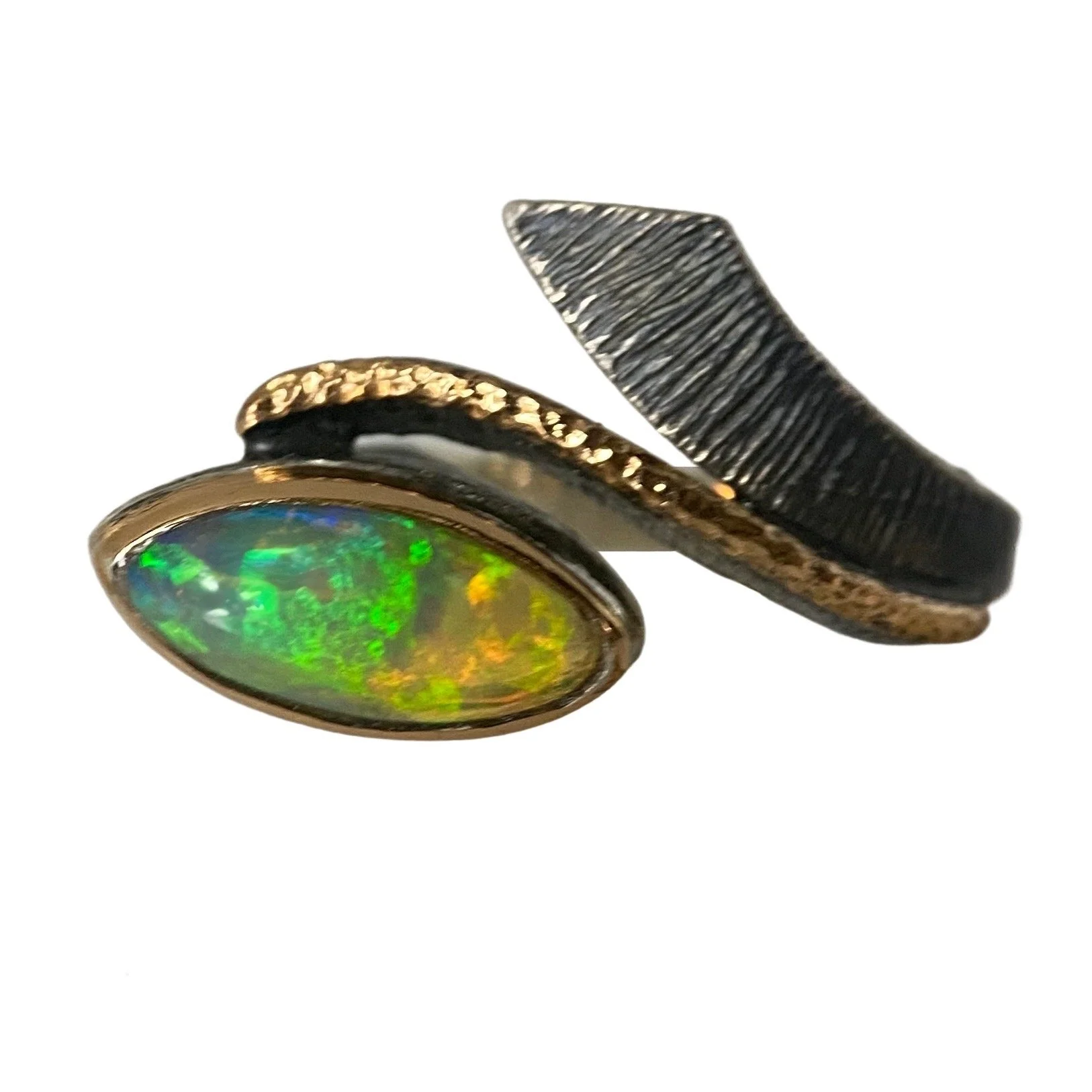 Bora Ethiopian Opal Offset Flourish Ring