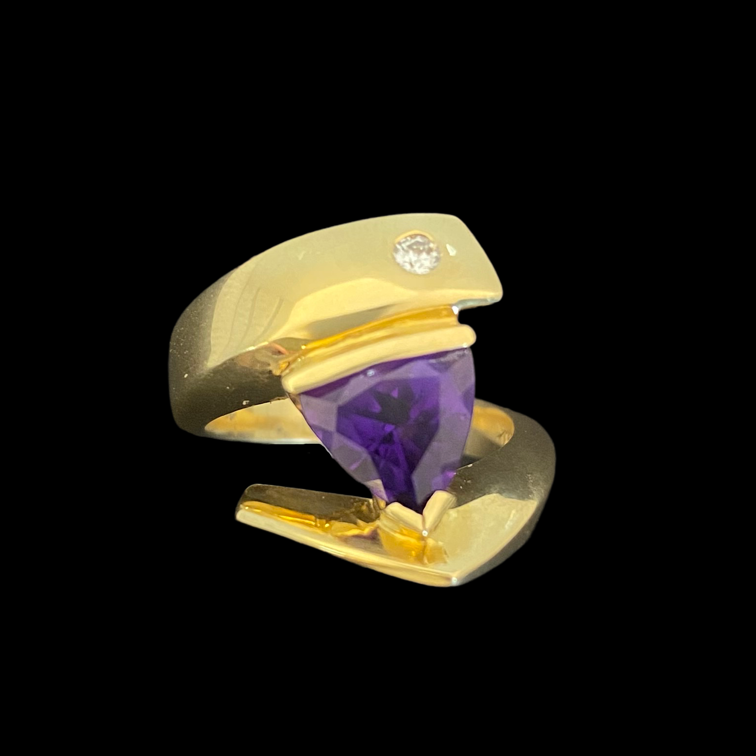 Deborah Spencer 14k Amethyst and Diamond Ring