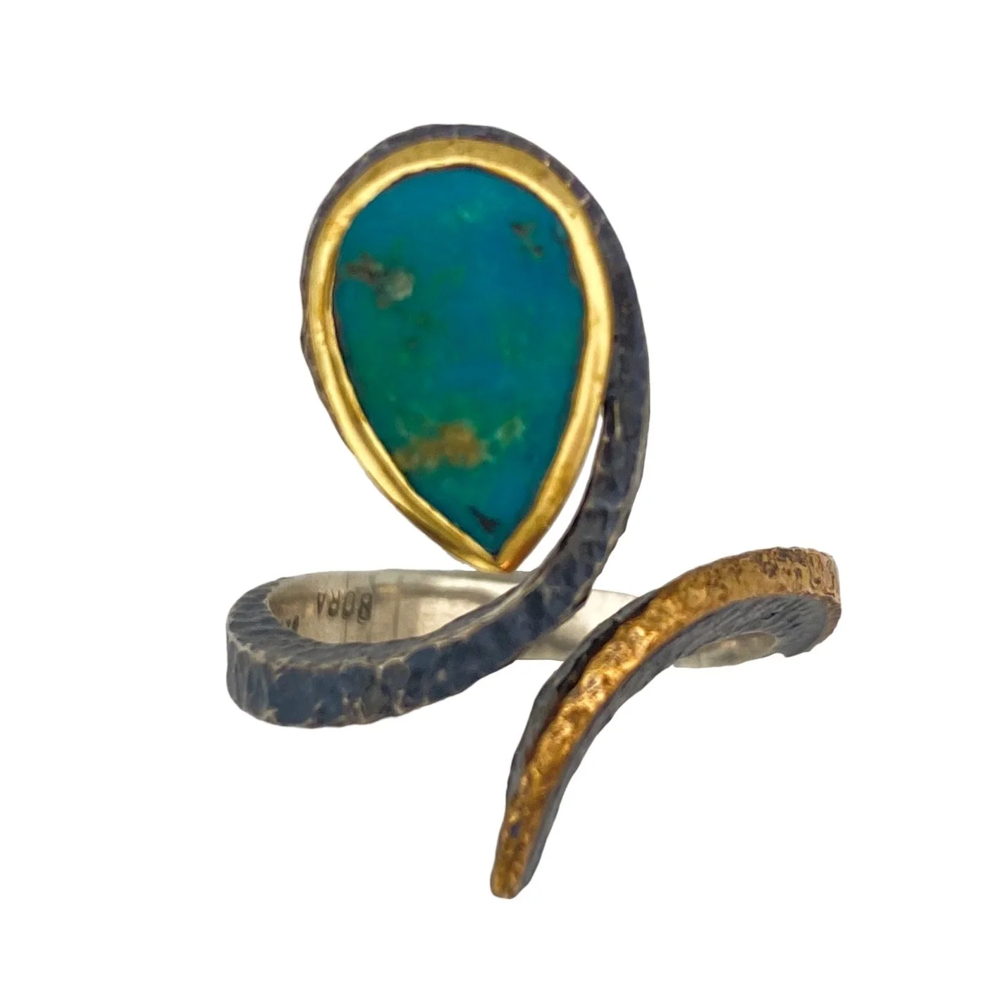 Bora Turquoise Swooped Bypass Ring