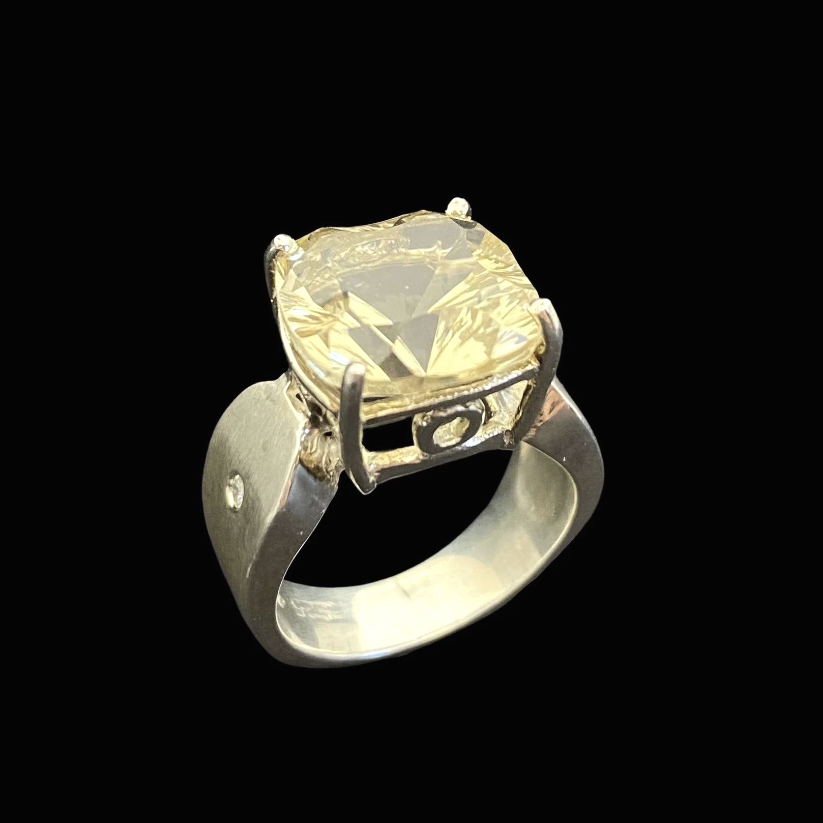 Karla Proud .925 Cushion Champagne Oregon Sunstone Ring