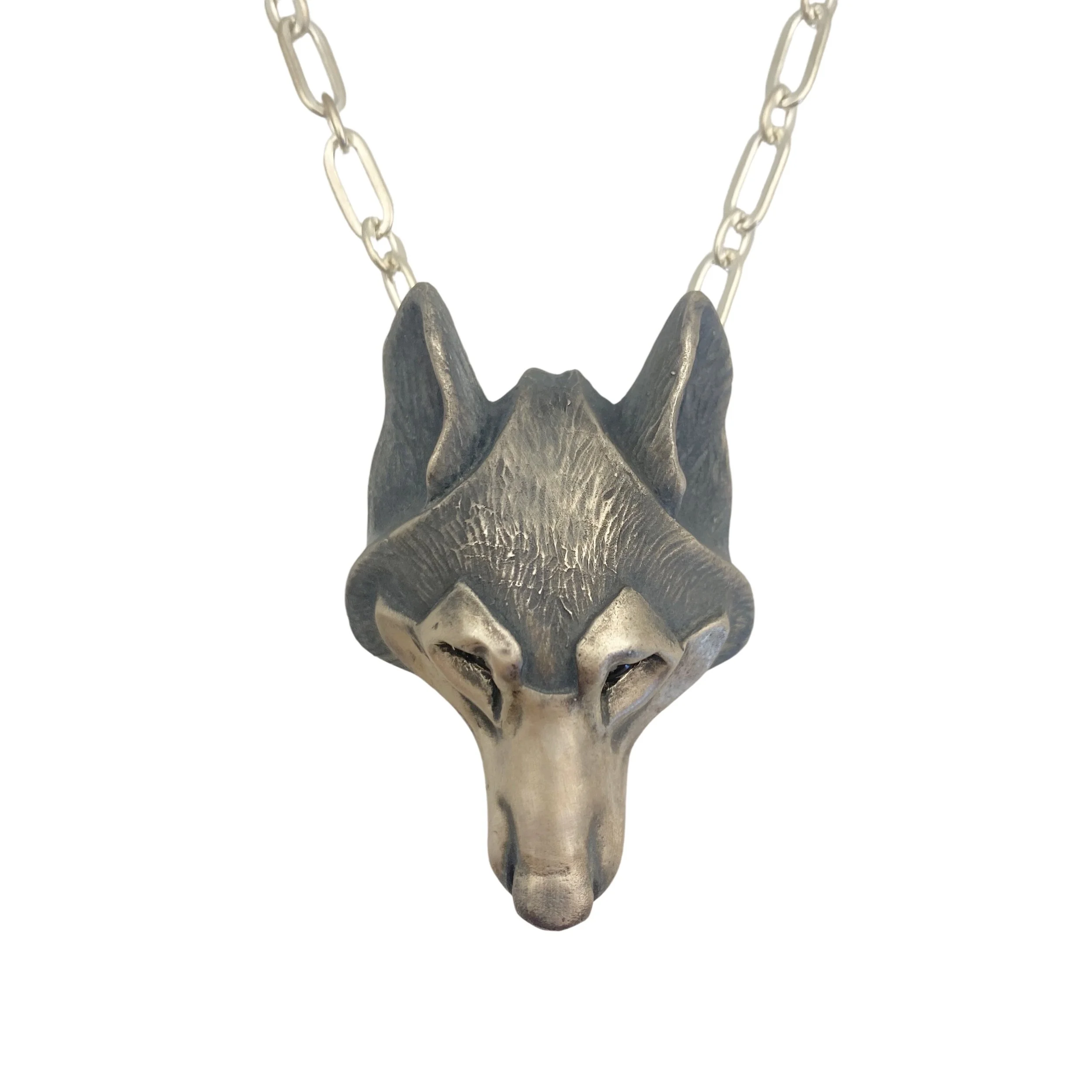 Brooke Stone Sterling Silver Lone Wolf Necklace
