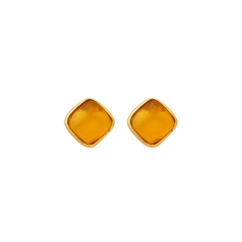 Michael Vincent Michaud Orange Diamond Post Earrings