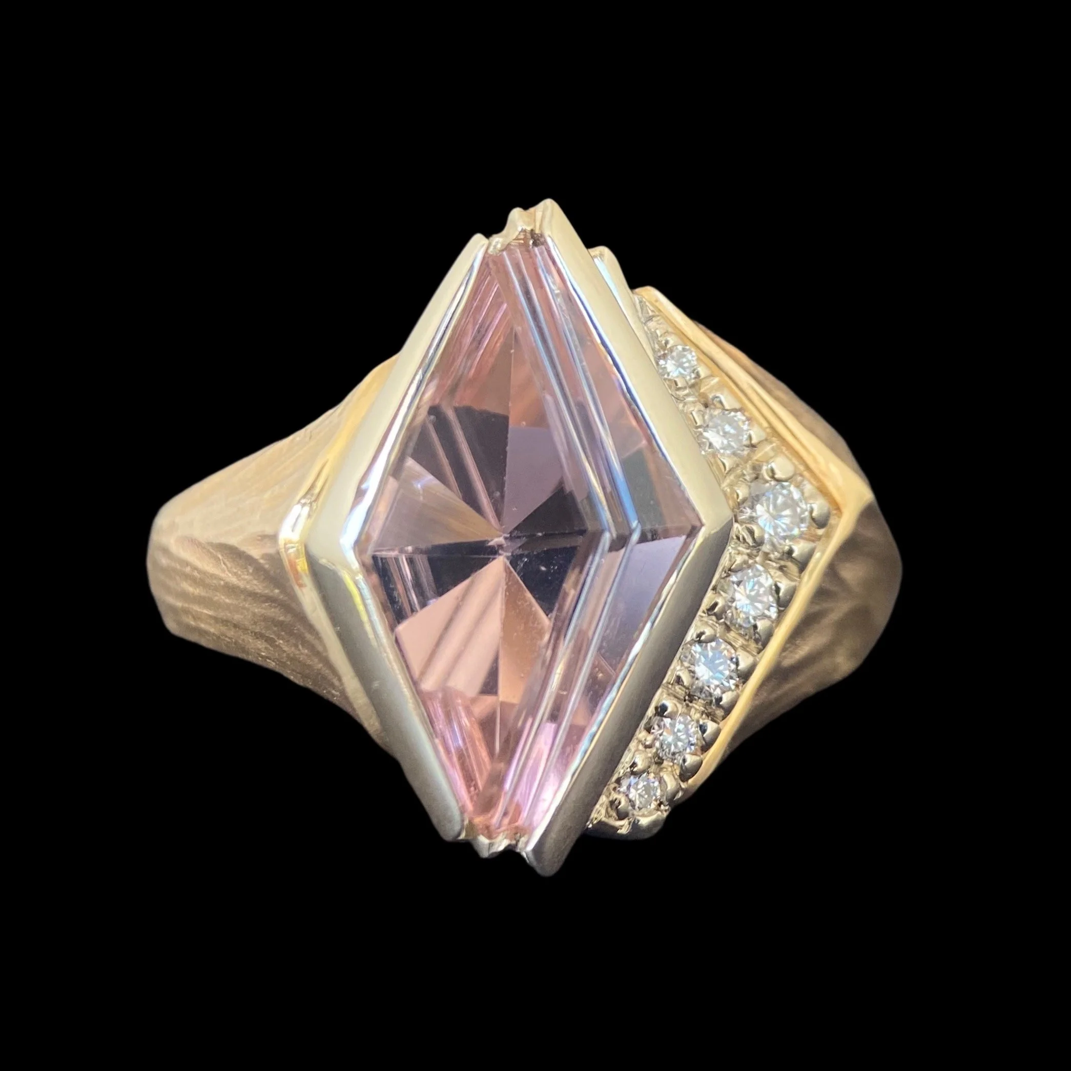 Deborah Spencer 14k Pink Tourmaline and Diamond Ring