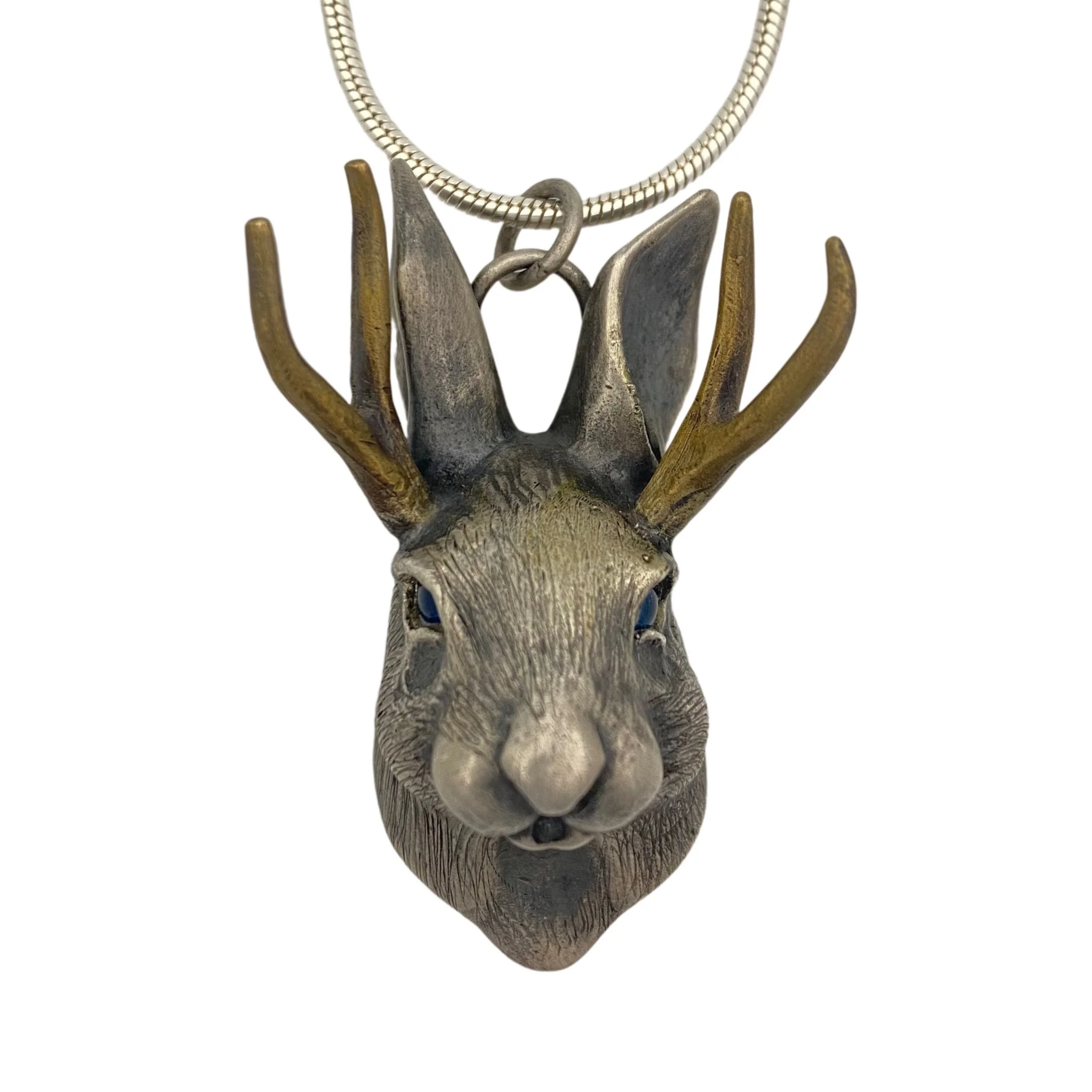 Brooke Stone Jackalope with Blue Topaz Eyes