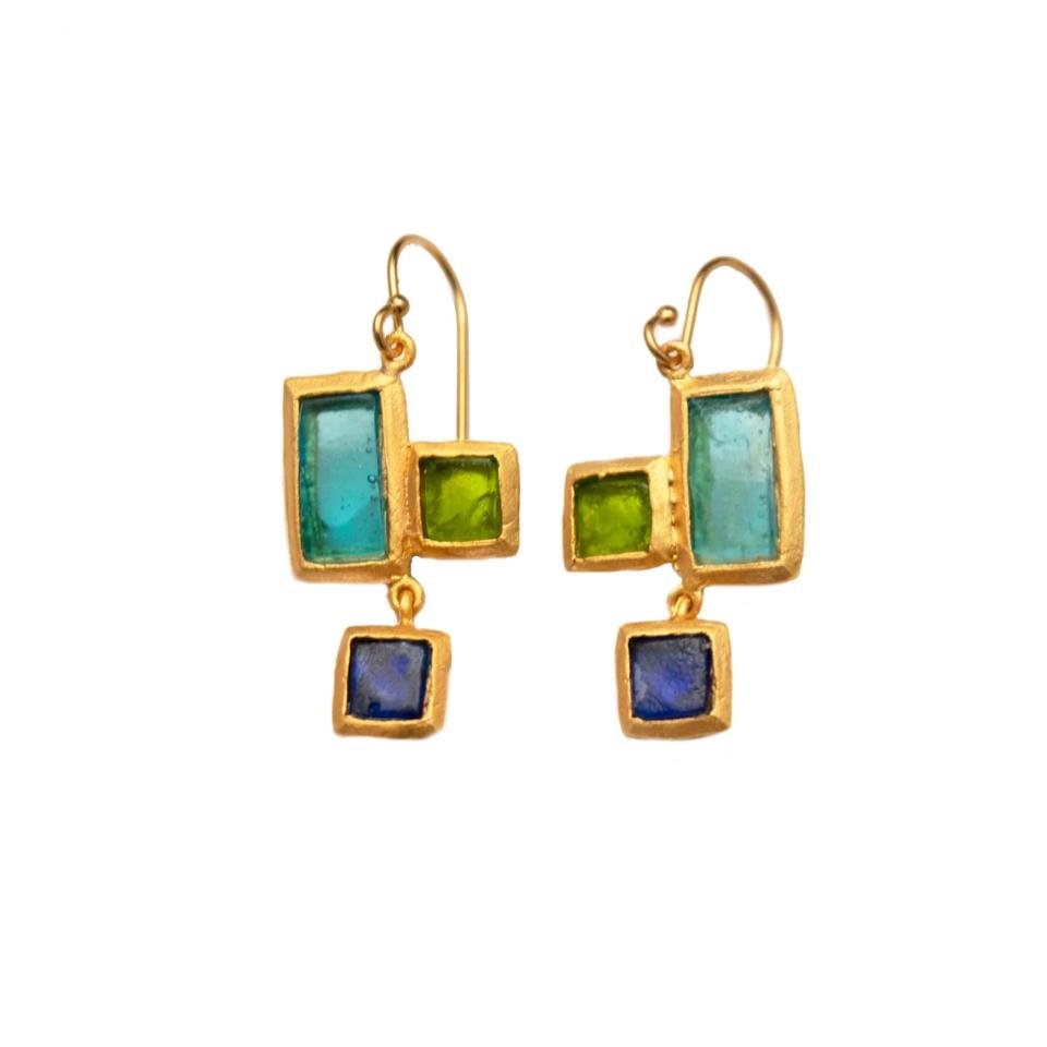 Michael Vincent Michaud Mosaic Dangle Earrings