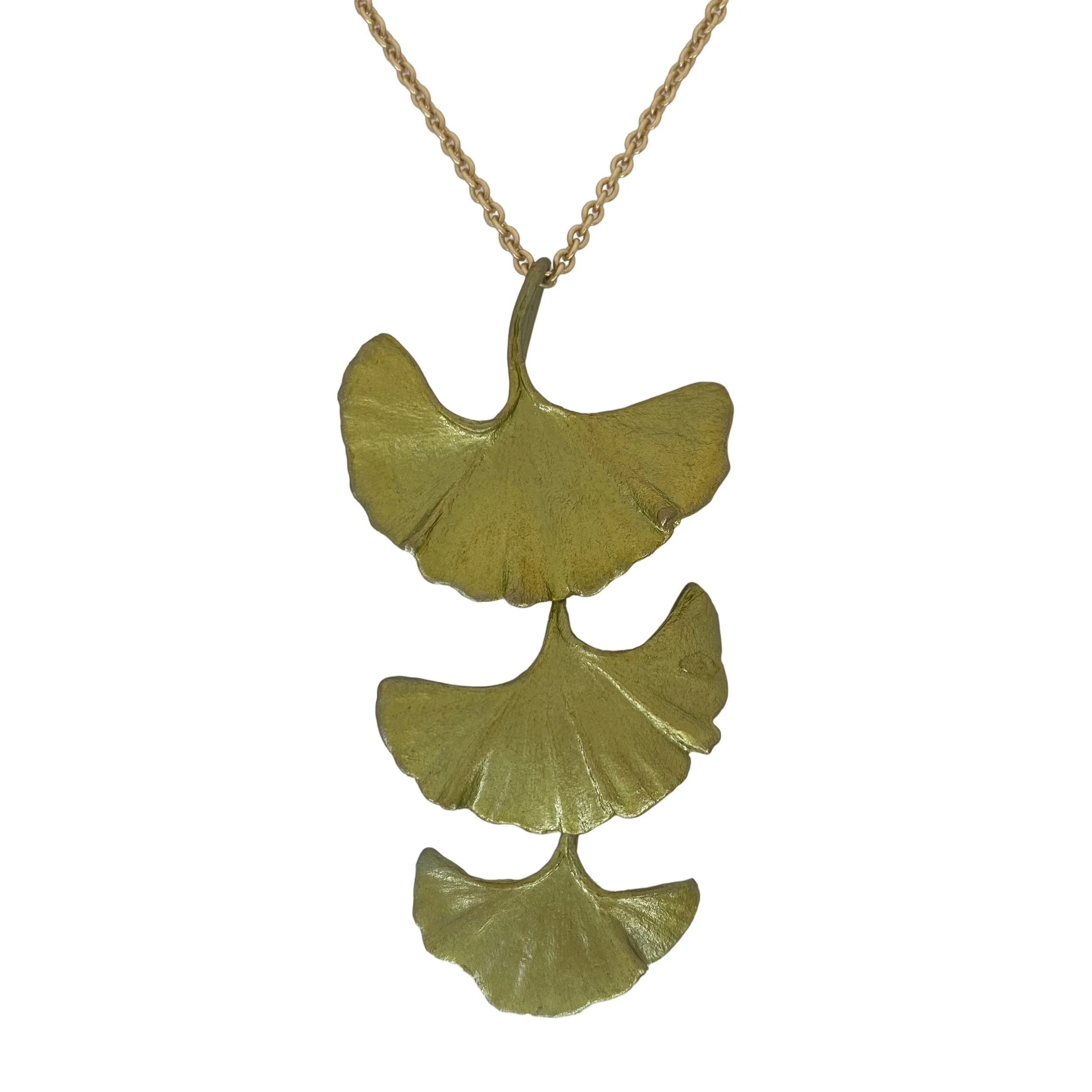 Michael Michaud Triple Leaves Ginkgo Necklace