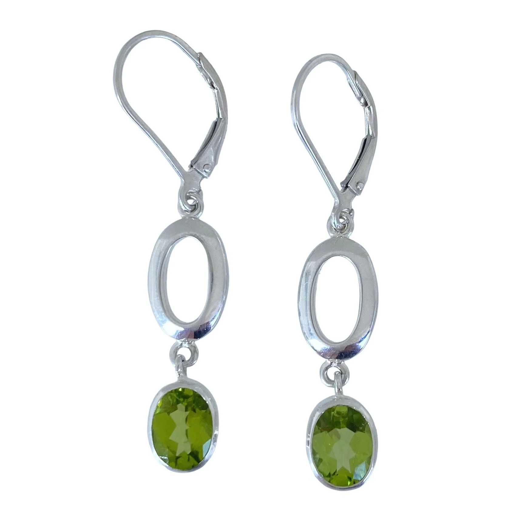 Antoinette Cleoni .925 Peridot Leverback Earrings