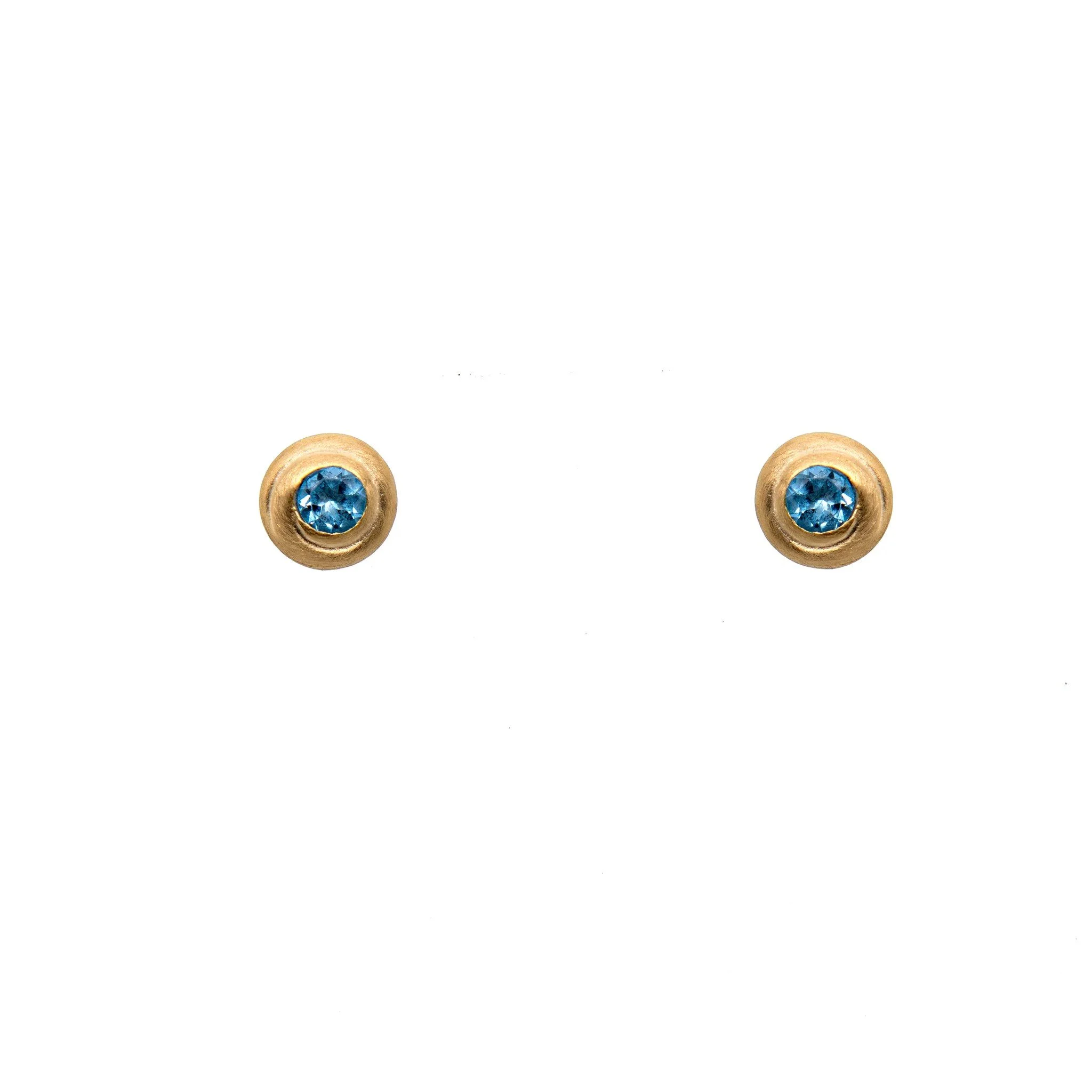 24kt Vermeil Blue Topaz "Gratitude Swirl" Stud Earrings