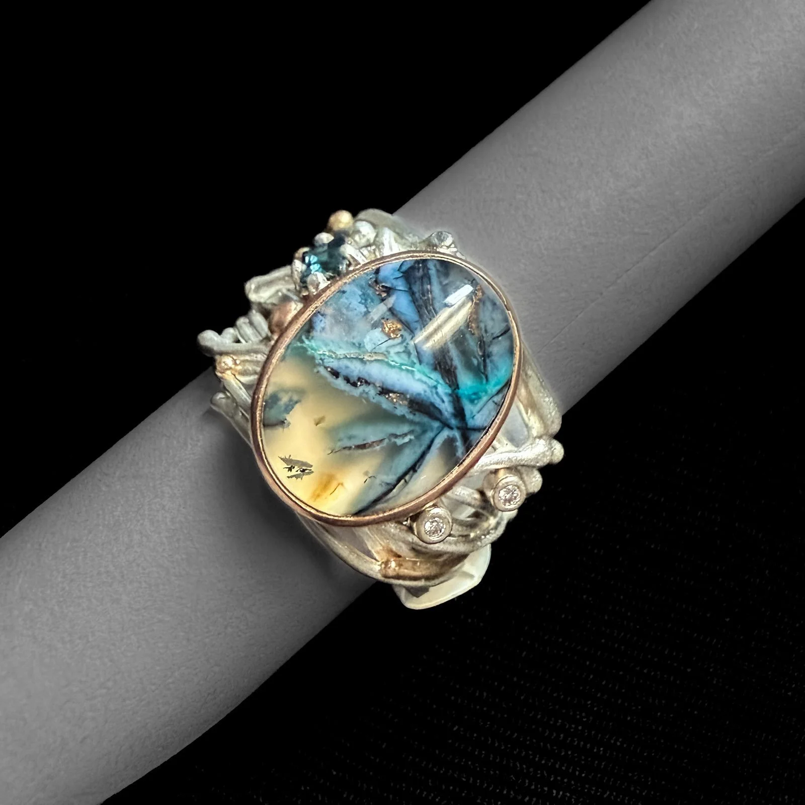 14kt Rose & Argentium Silver Copper in Quartz