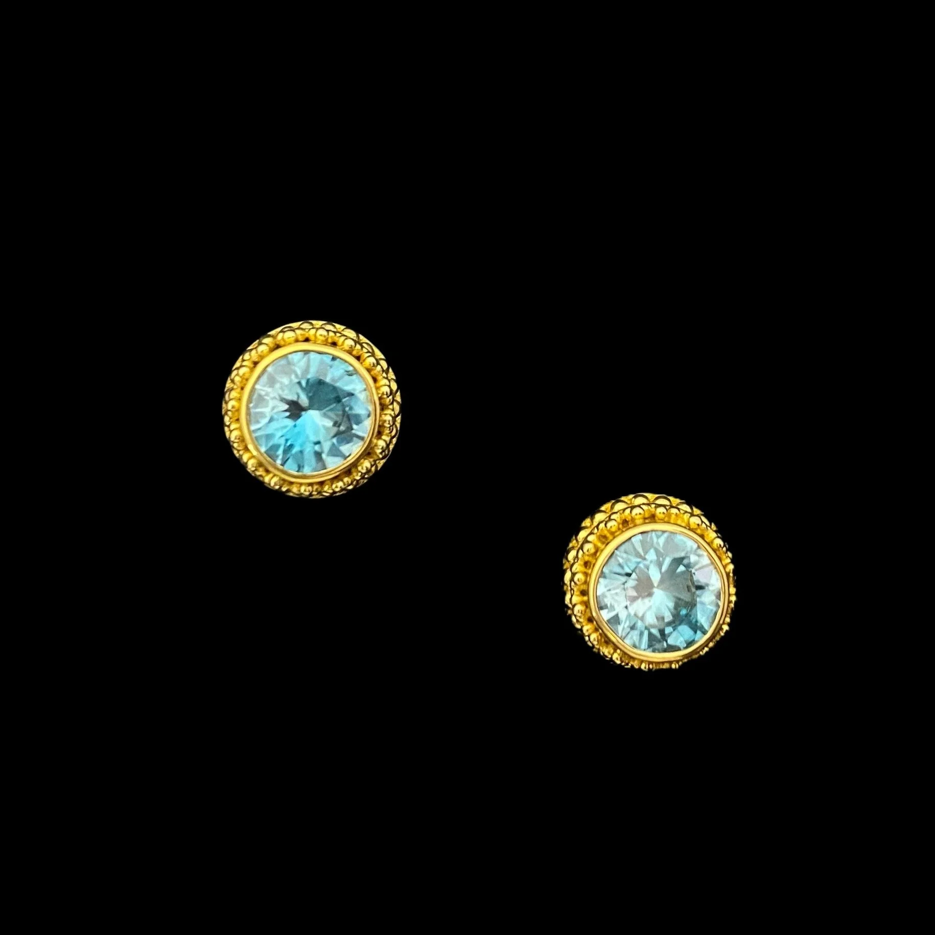 Jack Shargel 18k | 22k Blue Zircon Earrings