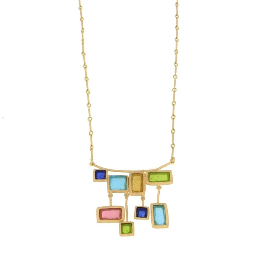 Michael Vincent Michaud Mosaic Bar Necklace