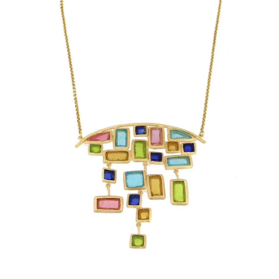 Michael Vincent Michaud Mosaic Statement Necklace