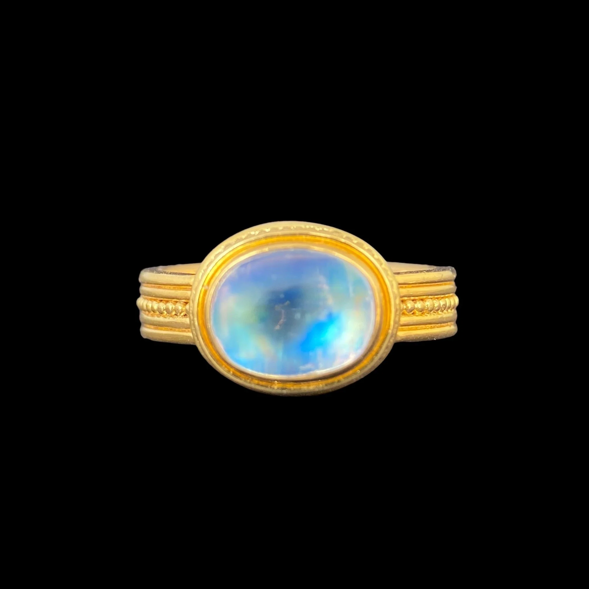 Jack Shargel 20k | 22k Rainbow Moonstone Ring