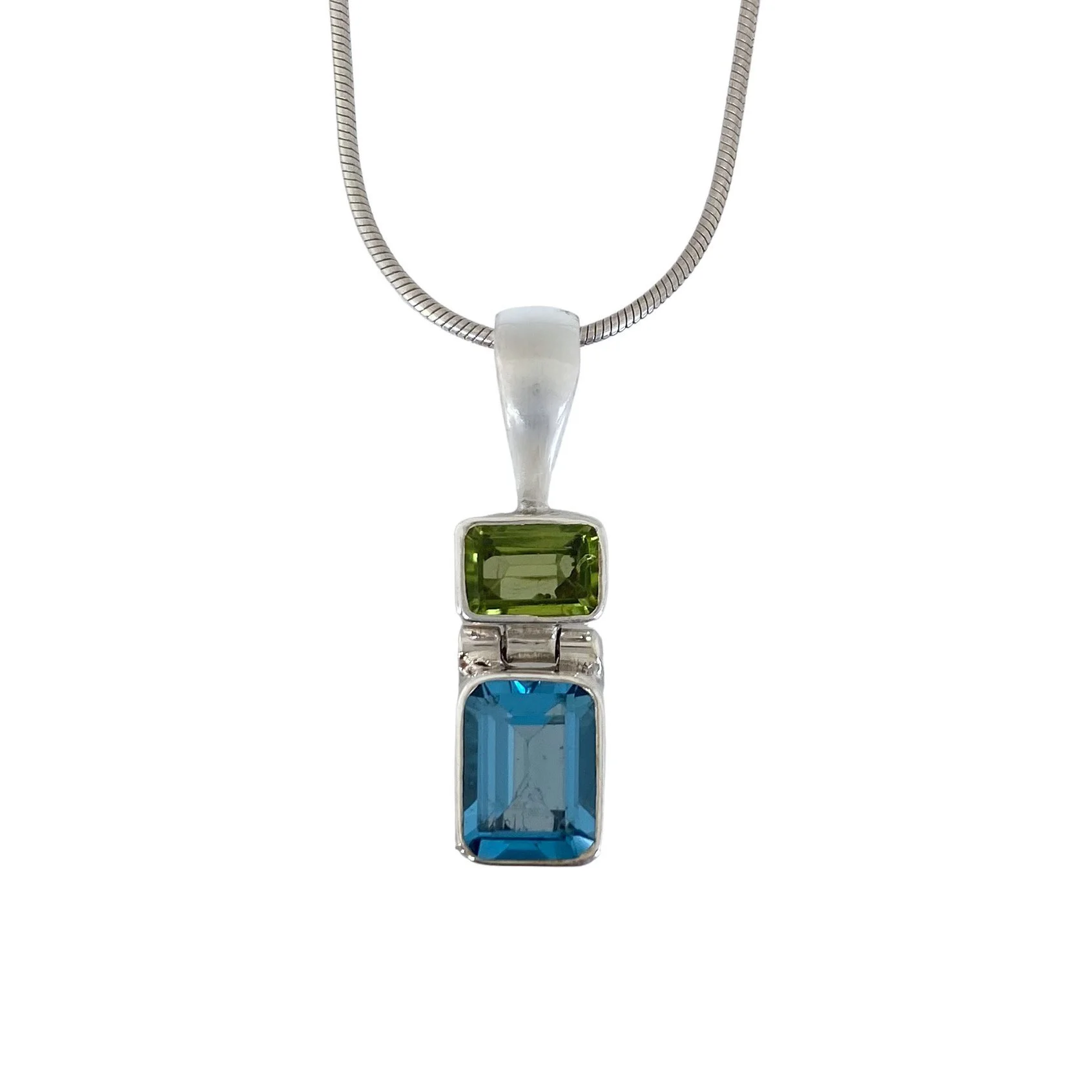 Antoinette Cleoni .925 Blue Topaz and Peridot Pendant