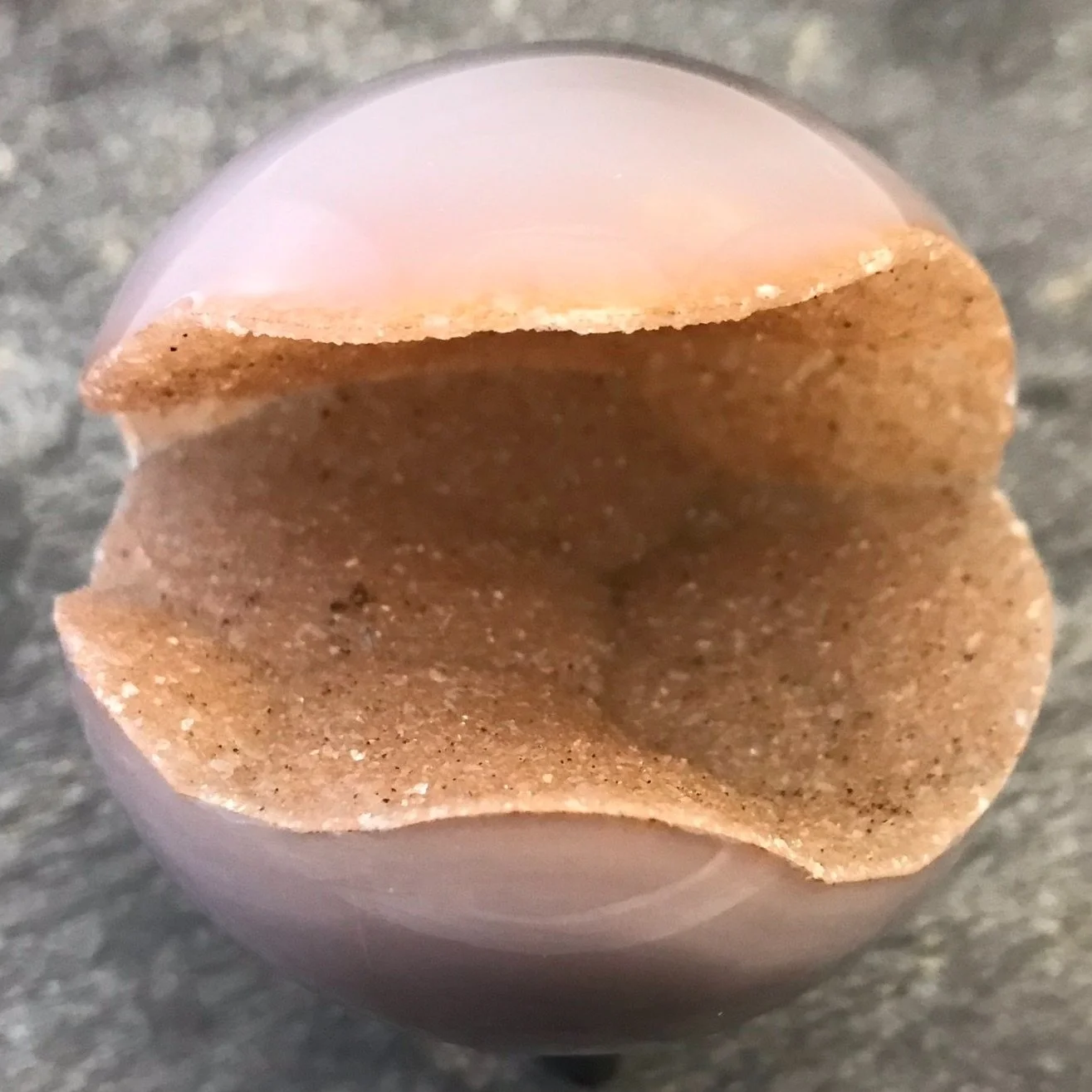 Agate Sphere with Quartz Drusy Opening (Brazil)