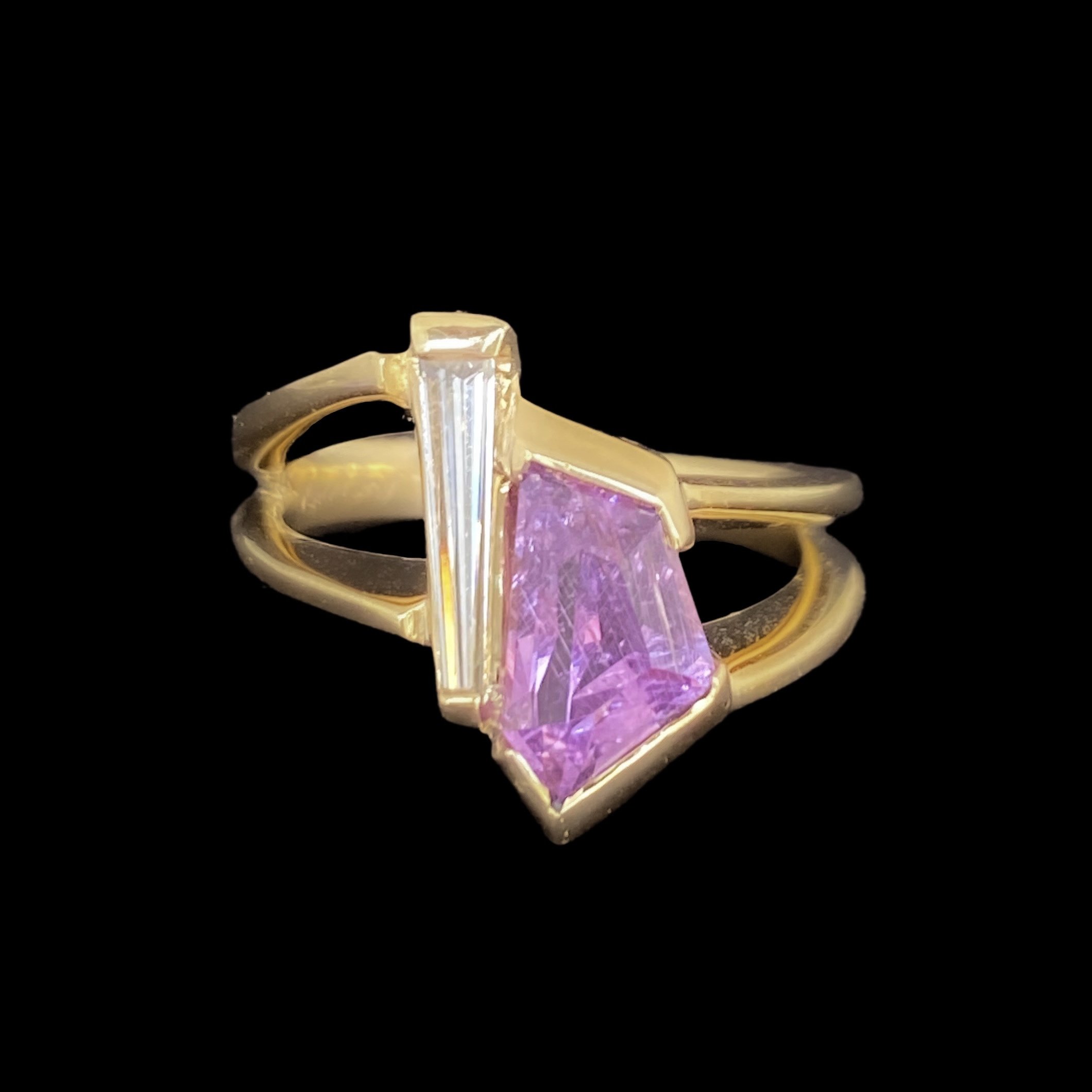 Deborah Spencer 14k Pink Sapphire and Diamond Ring