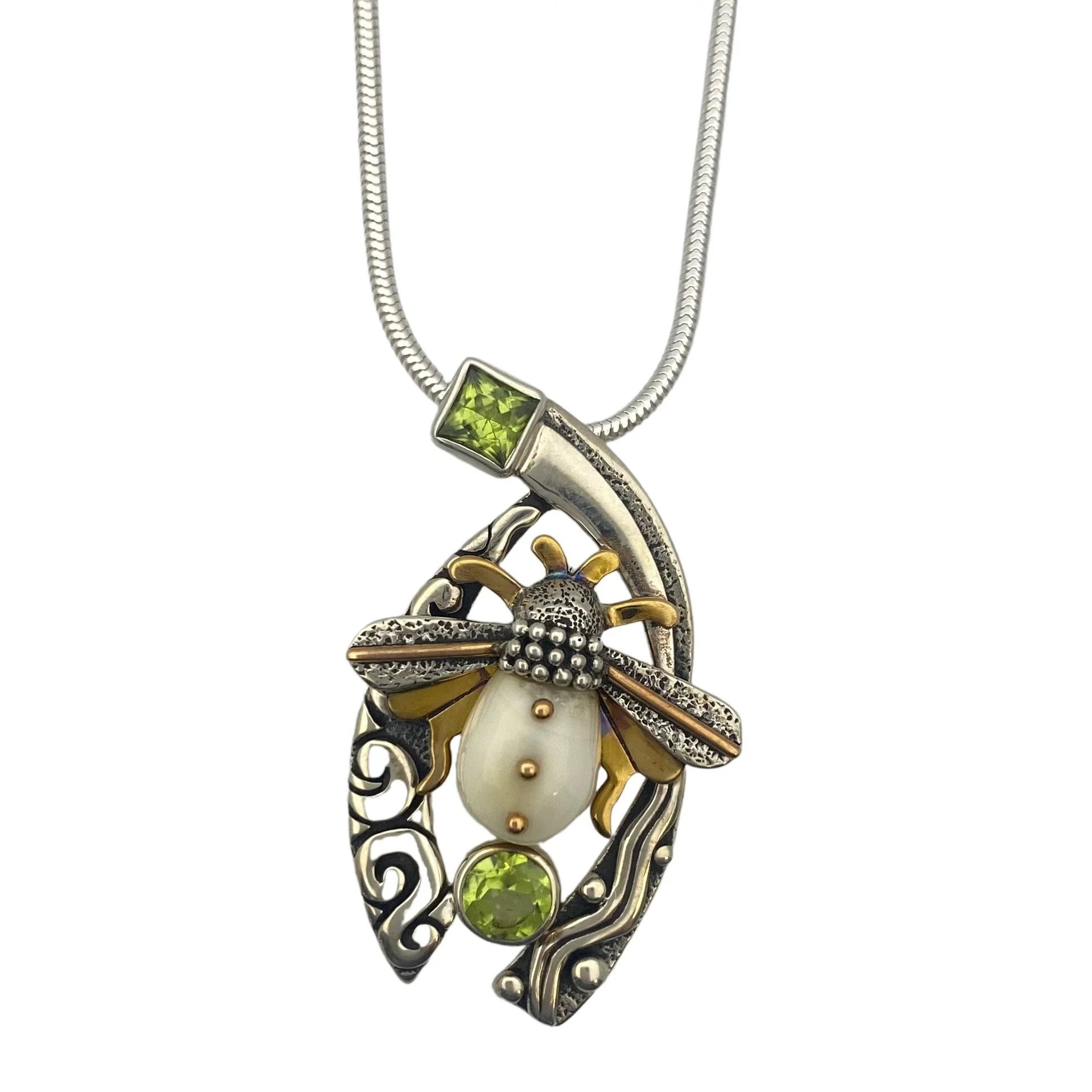 Jenny Byrne Honeybee with Peridot Pendant