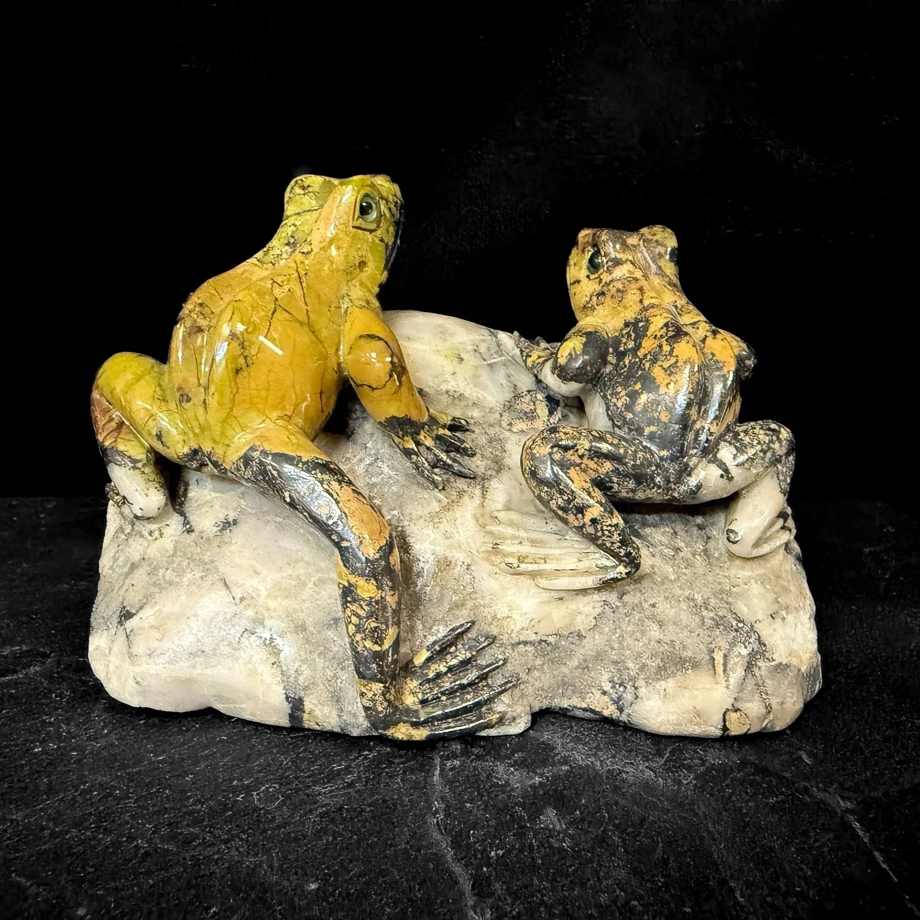 Serpentine Frogs Carving
