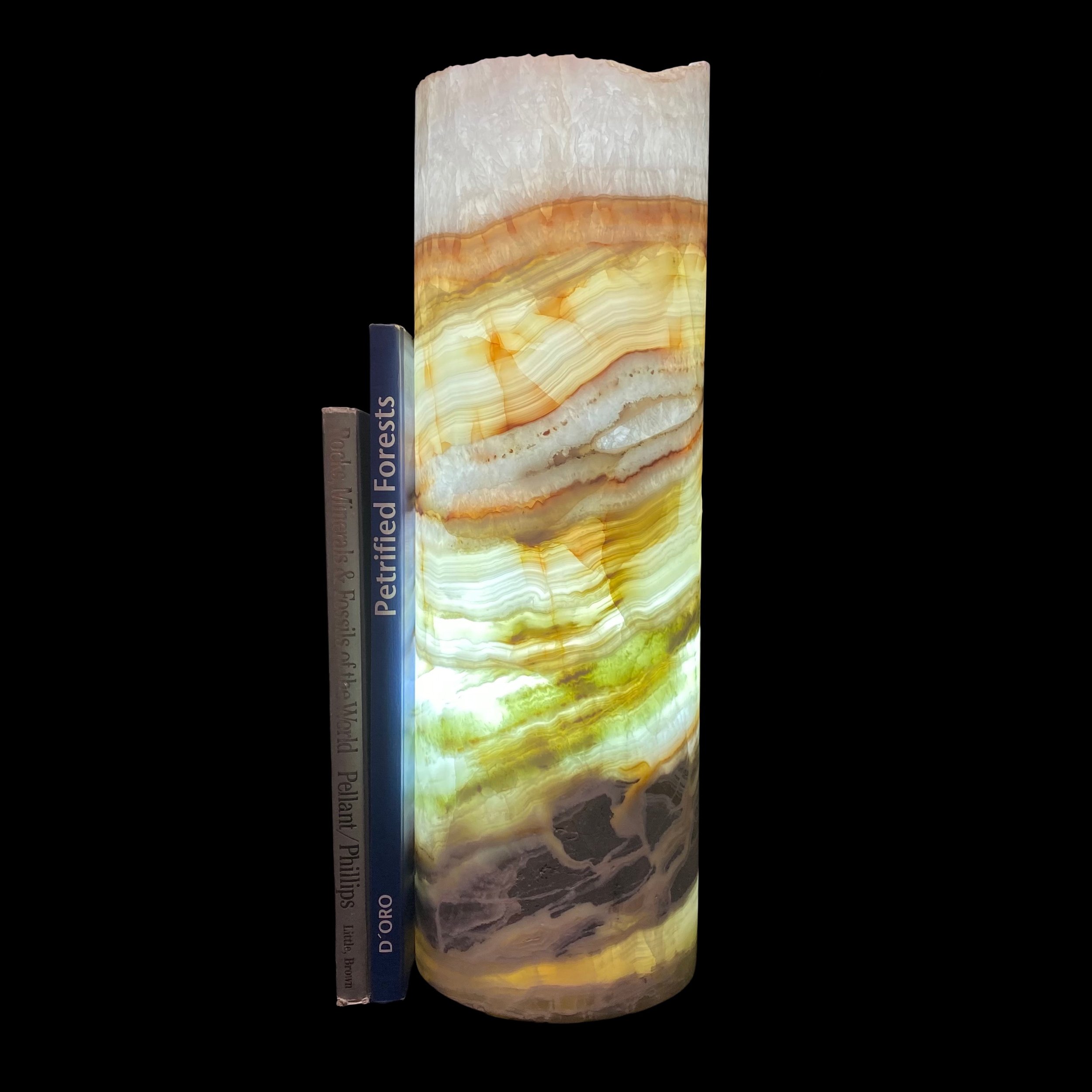 Natural Stone White and Green Alabaster Lamp