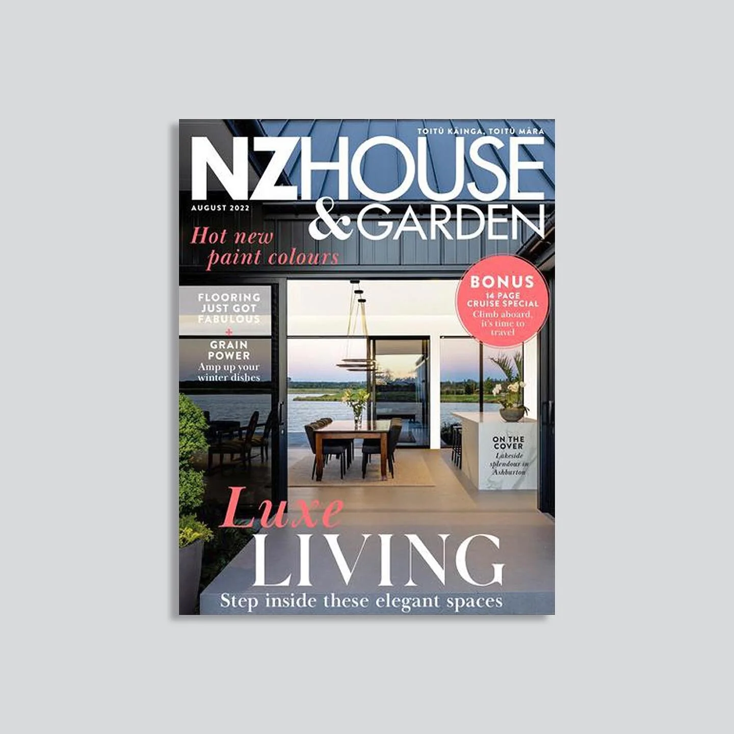 My work, on the front cover of the @nzhouseandgarden magazine. 
A beautiful feature, showcasing waterfront living at Lake Hood, Ashburton. 

The August issue is out now, so be sure to grab a copy. 

Builder: Des Miller Construction 
Architect: @oneil